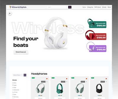 Headphone Selling Website- Ecommerce animation ecommerce headphone headphone selling website tech ui web website