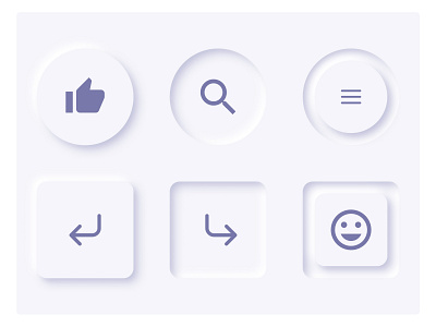 Neumorphic Buttons 3d design mobile ui