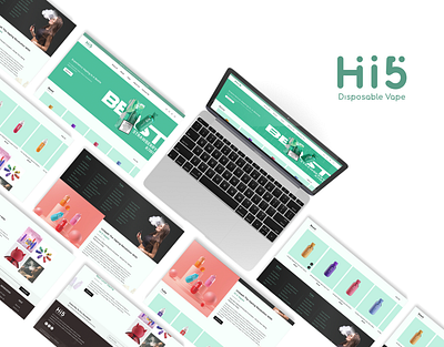 Hi 5 Vapes Store Design branding design landing page typography uiux vapes website design