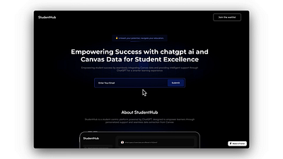 StudentHub - AI Learning Landing Page ai framer landing landing page responsive design ui uix ux web design website