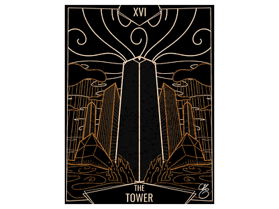 Michel Couvreur - The Tower 2023 art card digital art illustration michel couvreur tarot the tower