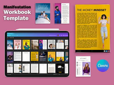 Manifestation Workbook Template (Canva) branding canva coaching content creator creator design graphic design lead magnet personal branding workbook