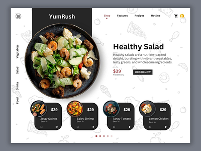 Restaurant Website Hero section Design design ecommerce hero section landing page restaurant website ui ux web design