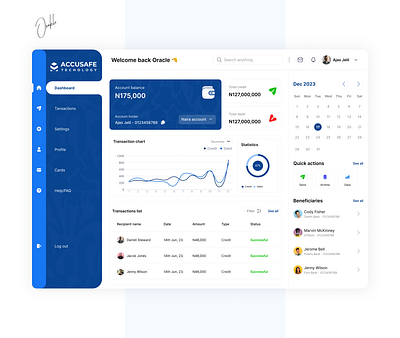 Accusafe Fintech Dashboard daily ui dashboard design fintech ui web web app