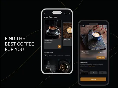 Coffee shop app app app design coffee coffee app design coffee cup coffee shop design e commerce graphic design illustration mobile app mobile ui mobile ux ordering app shop trend design typography ui ux vector