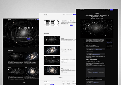 The Void - Blog Website Theme astrojs blog cosmic themes design landing page responsive tailwindcss template theme ui website