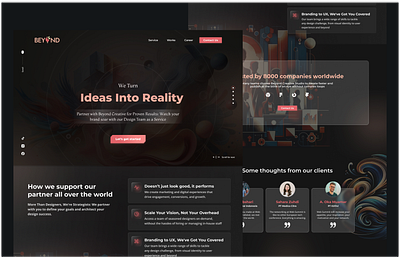 Beyond Creative Website UI landing page ui uidesign ux uxdesign web ui