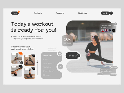 Fitness Landing Page dashboard design health homepage landing page sport ui ux web design workout