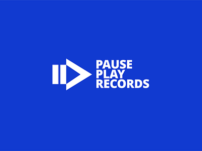Pause Play Records branding design flat logo graphic design logo minimalis modern logo music pause play