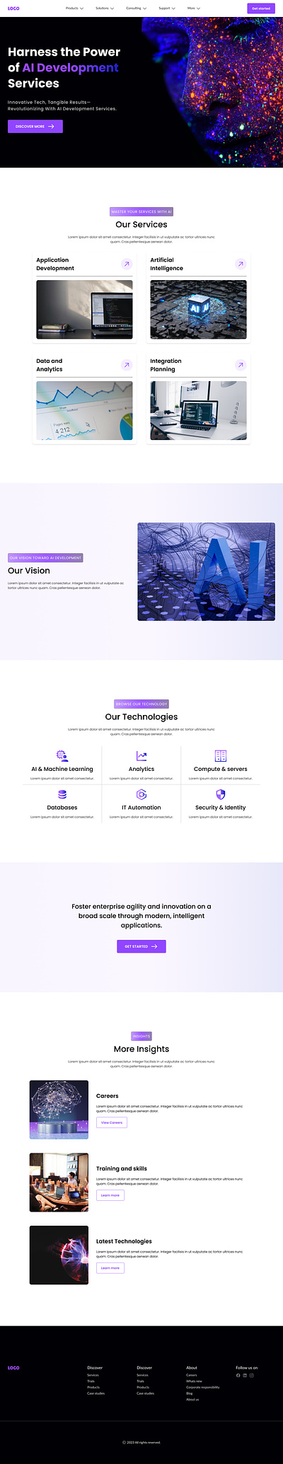 AI Service Agency: Crafted an Engaging Landing Page Design aiagency aiservice artificialintelligence creativedesign digitalmarketing home page design landingpagedesign onlinepresence service landing page techinnovation userexperience webdesign