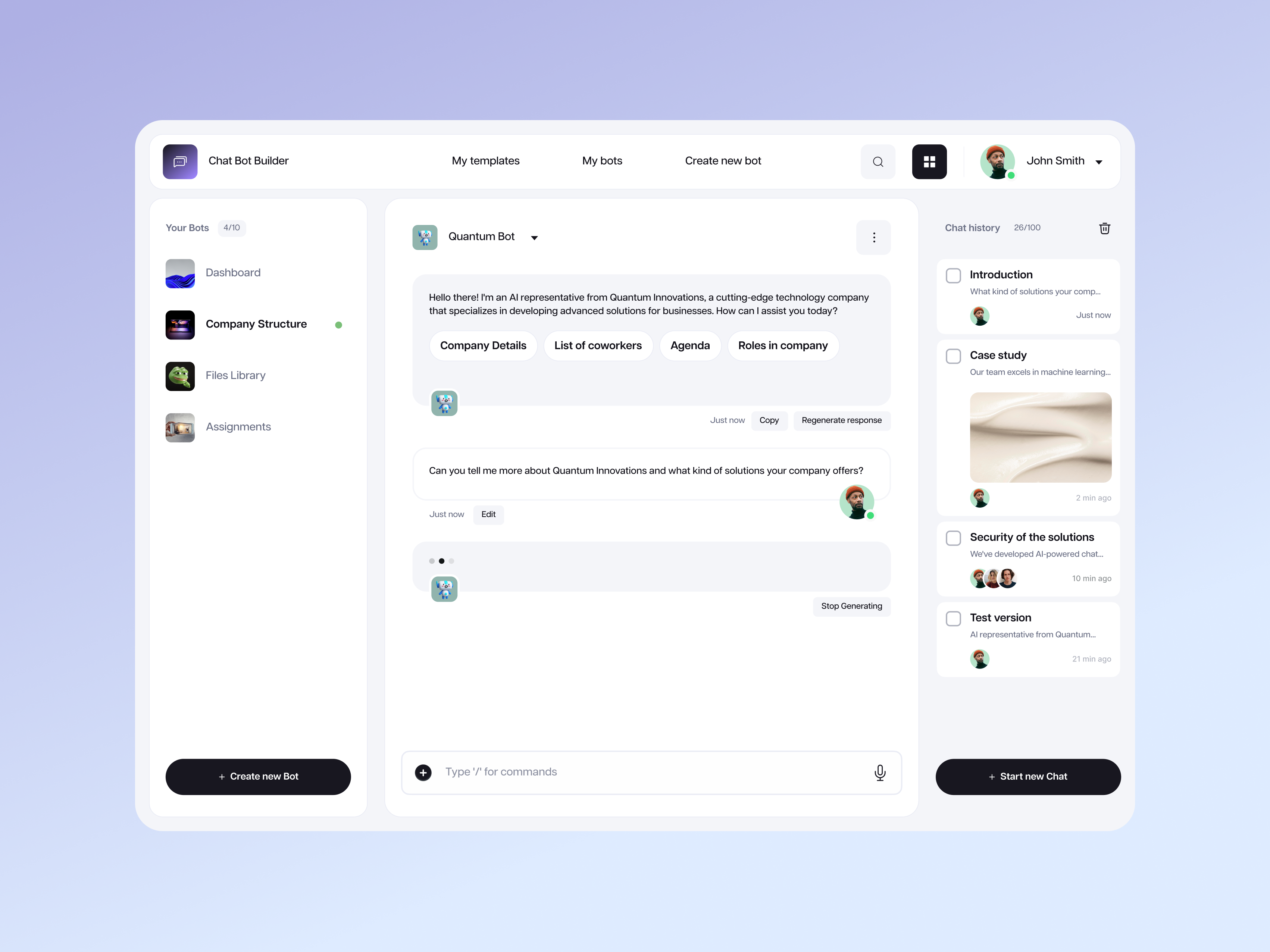 AI Marketplace - Chat bot ai bot chat chatbot dashbaord message text ui ux web design web3