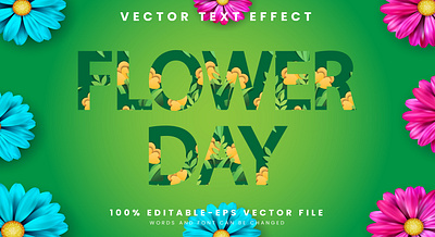 Flower Day 3d editable text style Template 12 march day 3d text effect beautiful blossom celebration colorful environment festivities floral flower flower day text font effect fragrant graphic design greeting illustration joys of spring natures gifts plant a smile vector text mockup
