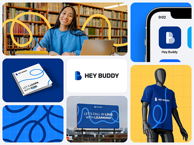 Online Education Platform - Hey Buddy - Brand Identity animation brand brand agency brand book brand identity branding case study education education platform graphic design learning platform logo logo design logo designer logotype online education packaging pattern school visual identity