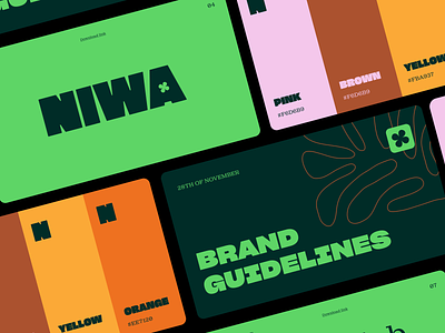 Niwa - Visual Identity for a mobile game brand brand manual brand mark branding colors exploration game gaming guide guideline guidelines instagram mark mobile game pattern typography