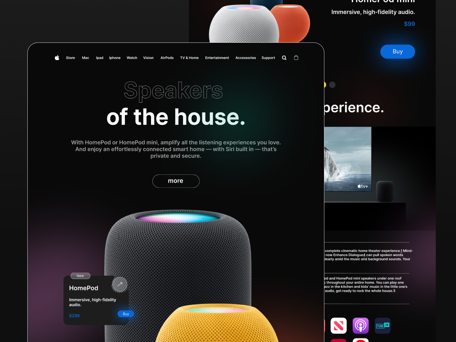 HomePod Landing Page app branding design graphic design illustration landing logo ui userexperience userinterface ux vector webdesign