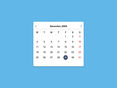 A calendar card. app branding design figma graphic design illustration logo product ui ux