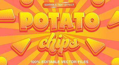 Potato Chips 3d editable text style Template cereal chips cracker crispy crunchy delicious dessert favorite snack flavor food background fried potatoes healthy snacks kids food potato potato chips potato template recipes slice spicy tasty