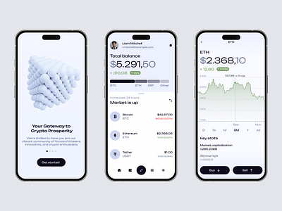 Crypto service - UI concept app blockchain branding cryptocurrency design ui ux