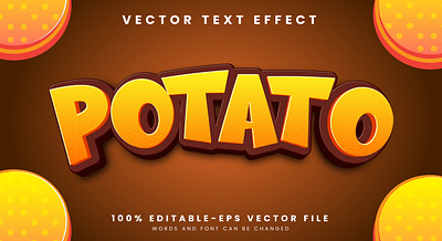 Potato 3d editable text style Template 3d text cereal chips chocolate chips cracker crispy crunchy delicious dessert favorite snack flavor fried potatoes healthy snacks kids food lunch potato background recipes salty slice spicy
