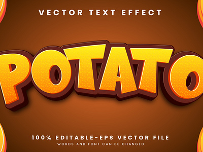 Potato 3d editable text style Template 3d text cereal chips chocolate chips cracker crispy crunchy delicious dessert favorite snack flavor fried potatoes healthy snacks kids food lunch potato background recipes salty slice spicy