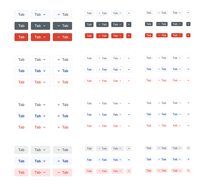 Buttons component active buttons design system distructive focus hover select tabs
