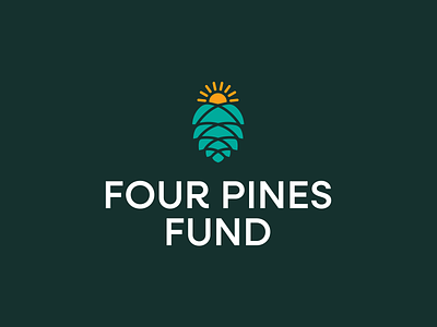 Pinecone Logo Concept branding design fund geometric graphic design green icon illustration logo mark pine pinecone sans serif sun typography vector yellow