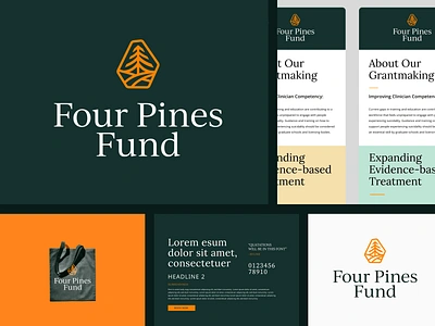 FPF Amber Concept amber branding design fund geometric gold graphic design green icon logo mark newsletter path pine tree yellow