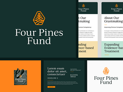 FPF Amber Concept amber branding design fund geometric gold graphic design green icon logo mark newsletter path pine tree yellow