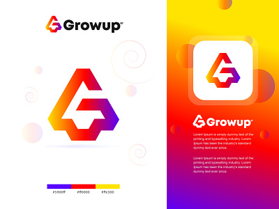 Growup ai app application colorful design g growth logo g letter logo g logo gradient logo logo logo design logo designer logo maker modern logo software tech technology ui web website