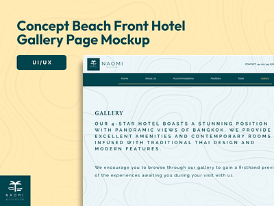 Concept Beach Front Hotel Gallery Page Mockup beach front branding figma hotel new photoshop re design revamp ui ux web design website
