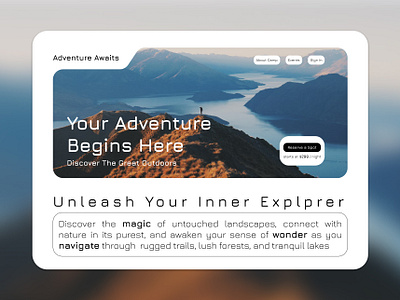 Adventure website landing page adventure design graphic design landing page product design ui