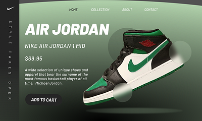 Nike Shoes product design/Landing page