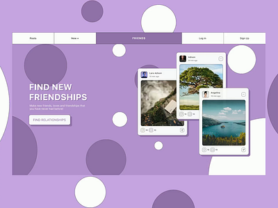 FRIENDS - Landing Page Design concept design design figma friends social media ui user experience design user interface design ux web design