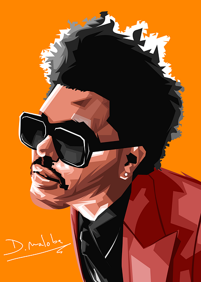 The Weeknd advertising branding cartoon graphic design illustration logo vector art vector portrait