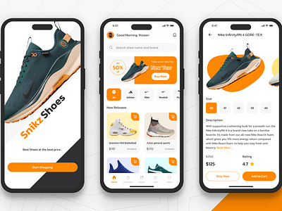 Snikz Shoes e-commerce Mobile App ecommerce mobile app productdesign shoe app uiux