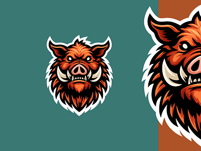 Wild Boar Mascot avatar gaming logo sports logo