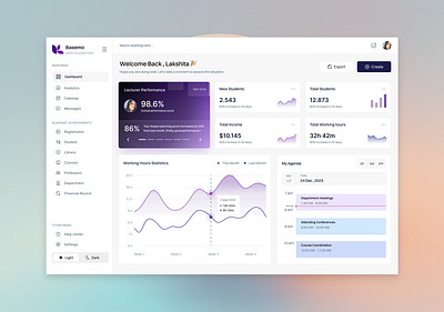 Basemo - Learning Management System dashboard design dashboarrd learning minimal ui uiux design ux