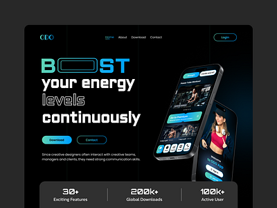 ODO - Landing page app landing page fitness landing page modern odo odolandingpage ui web website