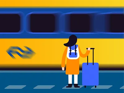 Travel by train design digital illustration illustration illustrator ns ns trains train train illustration train travel trains transport travel travel illustration traveling vector vector illustration