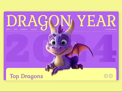 New Year Dragon site animation app branding christmas daily daily ui design draco dragon dragons figma house of the dragon new year purple dragon ui ui daily ux web design web service webdesign