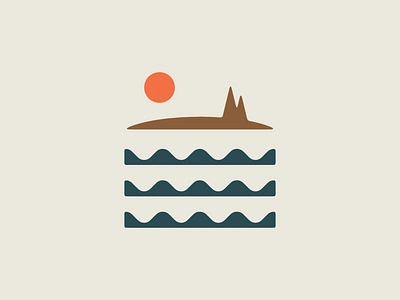 Prince Edward Island - Yonder Apparel Co. badge design branding horizon island island graphic island icon island logo logo design minimalist ocean icon outdoor badge outdoor icon simple water icon wave icon waves