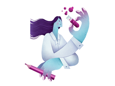 Microbiologist artwork character character design handmade illustration microbiologist science scientist women in science