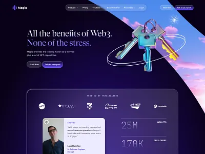 Magic Homepage 3d glass graphic design ui web design