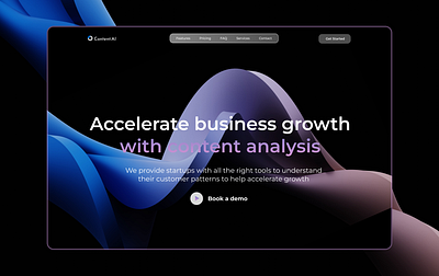 Content.AI - Landing Page ai landing page ui ux uxui design