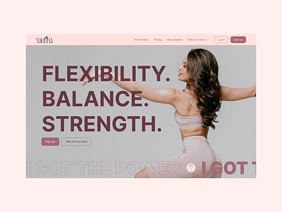 Brand & website concept I Sakura Pilates animation branding graphic design logo motion graphics typography ui web