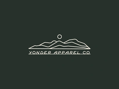 Yonder Apparel Co. - Mountain Illustration apparel badge clothing handmade line art line illustration line logo lineart logo merch minimalist mountain mountain mountain badge mountain logo mountain scene patch simple mountain vintage yonder