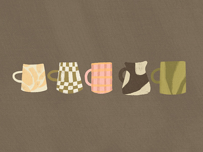 Coffee Mugs adobe fresco coffee coffee mugs illustration pottery