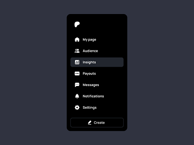 Patreon Sidebar Redesign Concept 123done clean design figma icon set iconography icons menu minimalism navigation sidebar ui