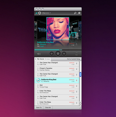 Napster Music Player design mobile app ui