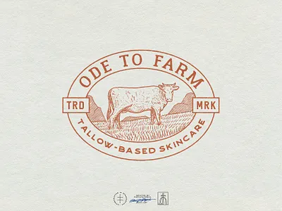 Ode to Farm animal brand design brand identity branding branding design cosmetics cow hand drawn identity design logo logo design minimal monochromatic monochrome organic retro simple small business vintage visual identity